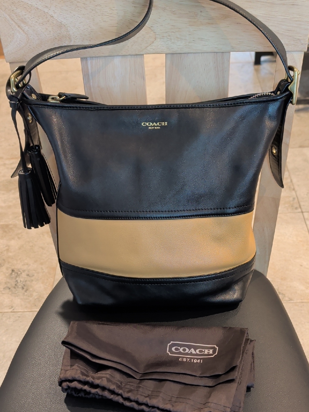 Coach Legacy Rugby Stripe Duffle Shoulder Bag (21180) EUC